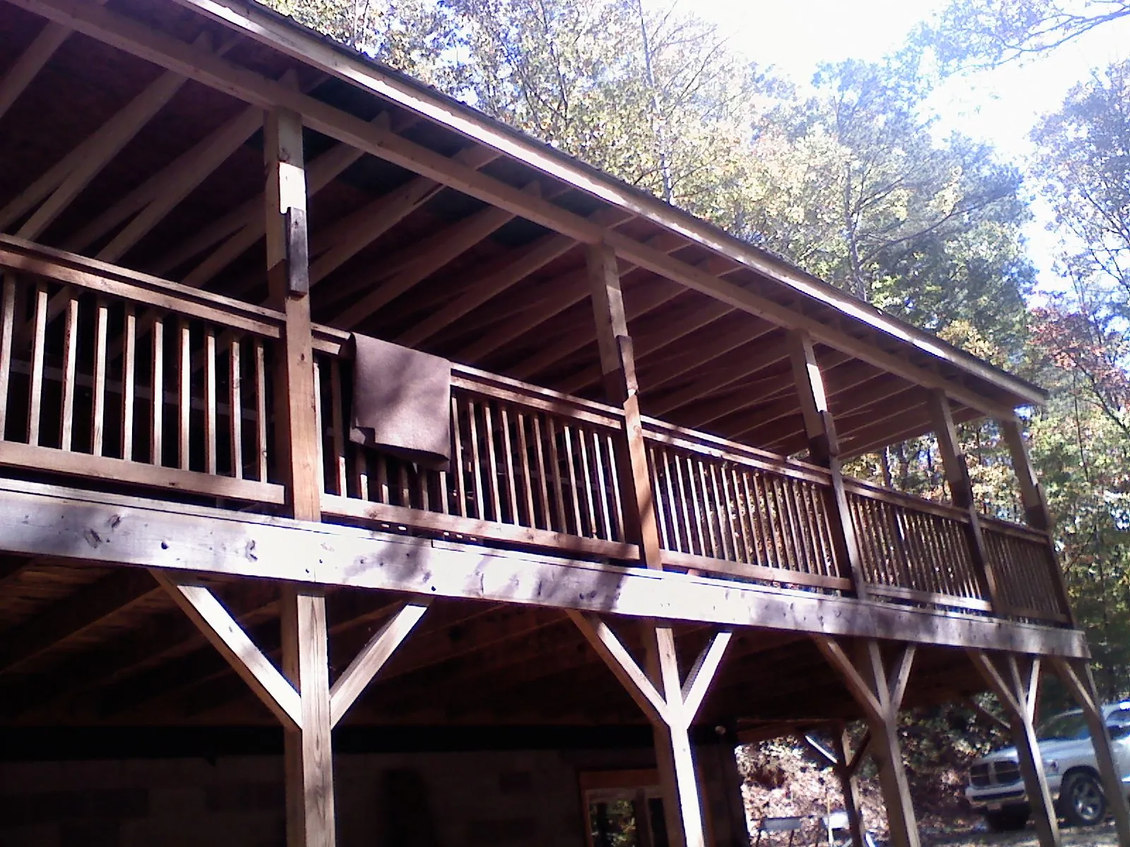 Timber framing under a new elevated porch and deck — Roof Leak Repair in Bladenboro by Roofing Brothers